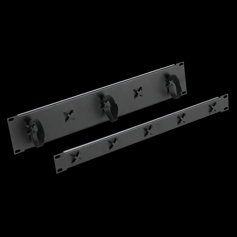 Tie-Down Panel, fits 19-inch rack 2U, Black, Steel