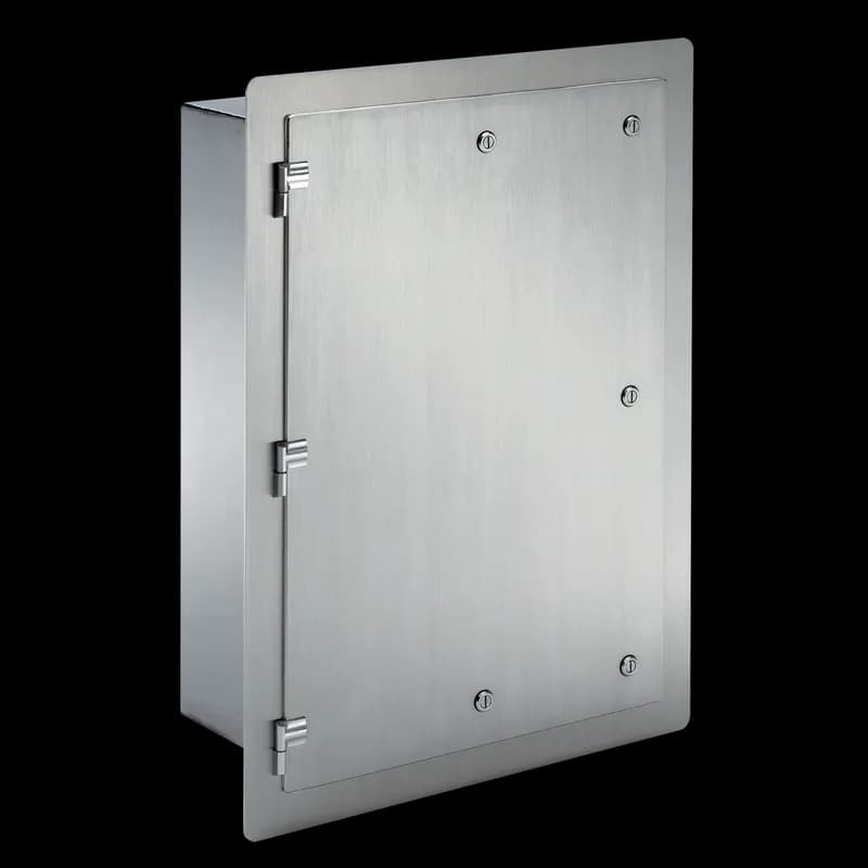 nVent AFM12126SS - PharmaPro Flush-mount Hinge Cover Type 4X, 12x12x6, Brushed, SS 304