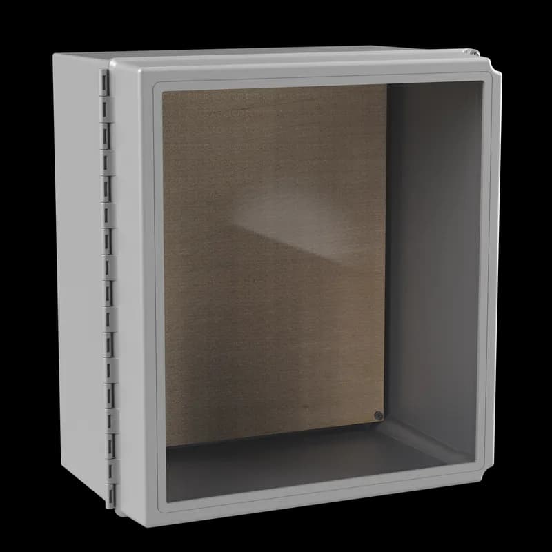 Hinge-Cover WiFi Type 4X Window Door, 18.00x16.00x10.00, Lt Gray, Fiberglass