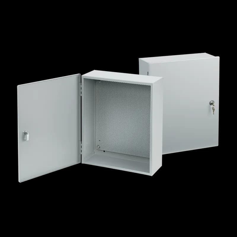 Hinged-Cover with Perforated Panel Type 1, 36.00x24.00x6.62, Gray, Steel