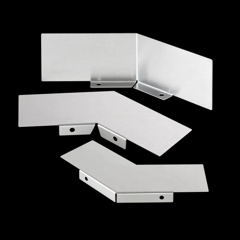 Divider 45-Degree Elbow Top Cover CleanTray, 4.00x4.00, Brushed, SS304