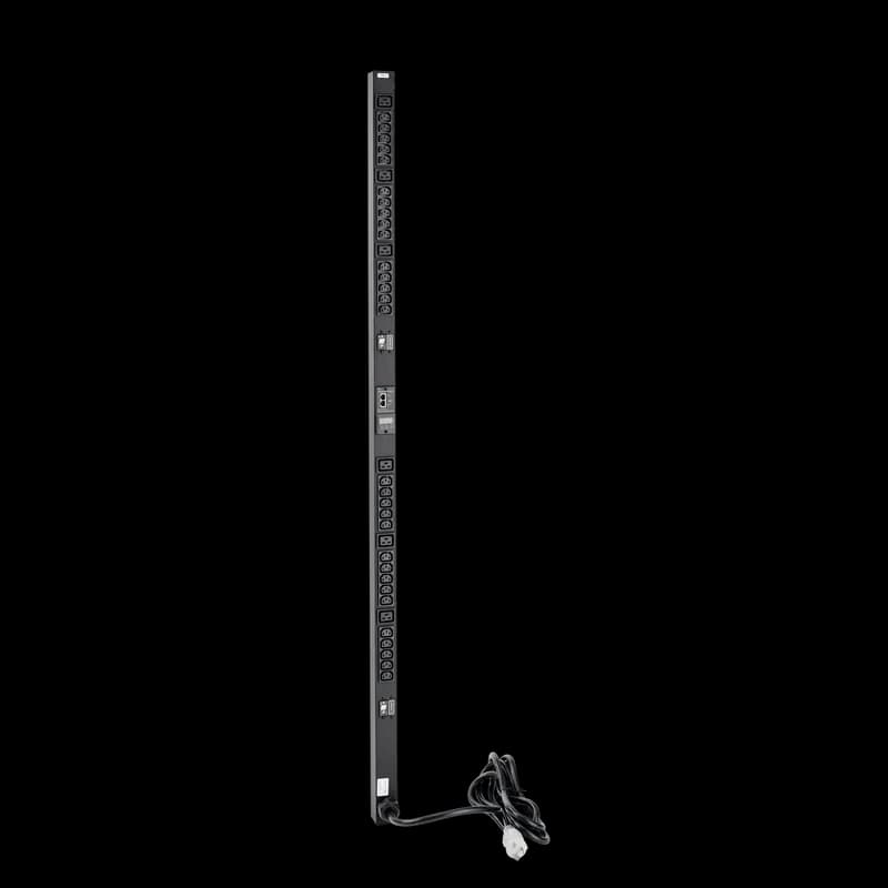 Rack- and Panel-Mount PDU 24 Rec 20A Twist, 62-in length, Black, Steel