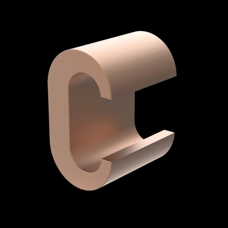 Heavy-Duty C-Taps, Run 2/2 Tap 4/8, Polished, Copper