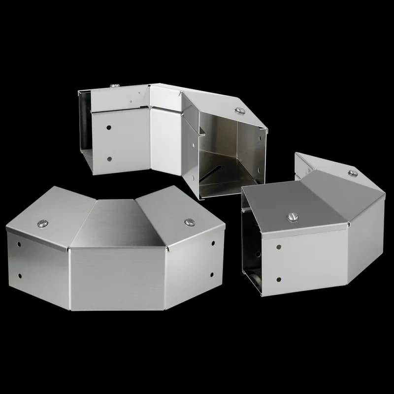 90-Degree Elbow CT Top Cover Sloped Outward no Tabs, 4.00x6.00, Brushed, SS304