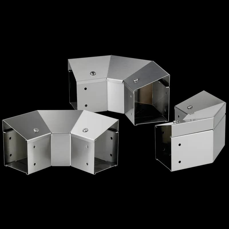 90-Degree Elbow CT Top Cover Sloped Inward no Tabs, 4.00x6.00, Brushed, SS304