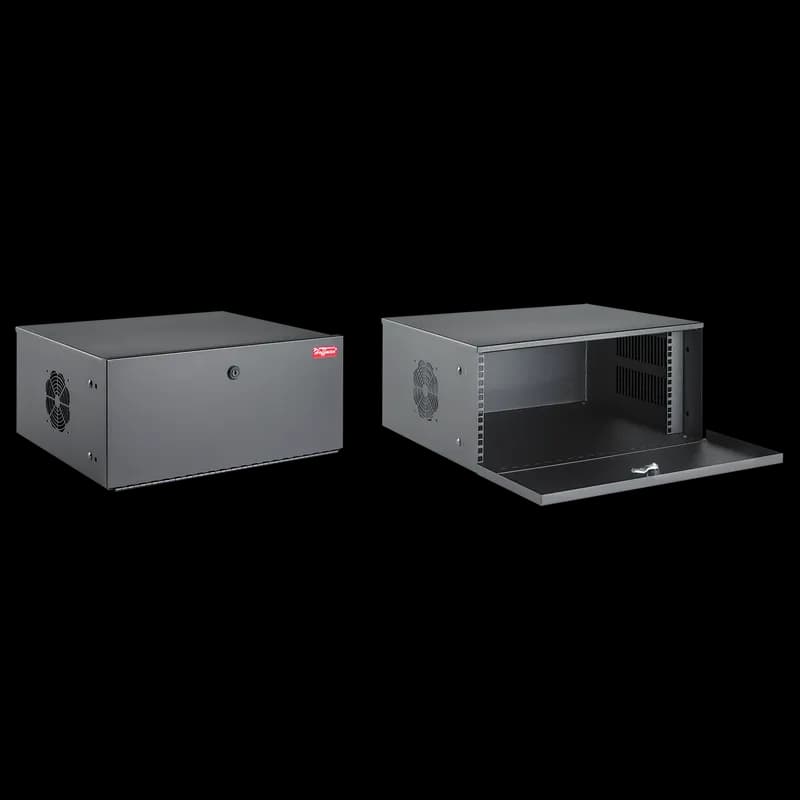 Security DVR and 19-inch Rack Equipment Cabinet Type 1, 4U, Black, Steel