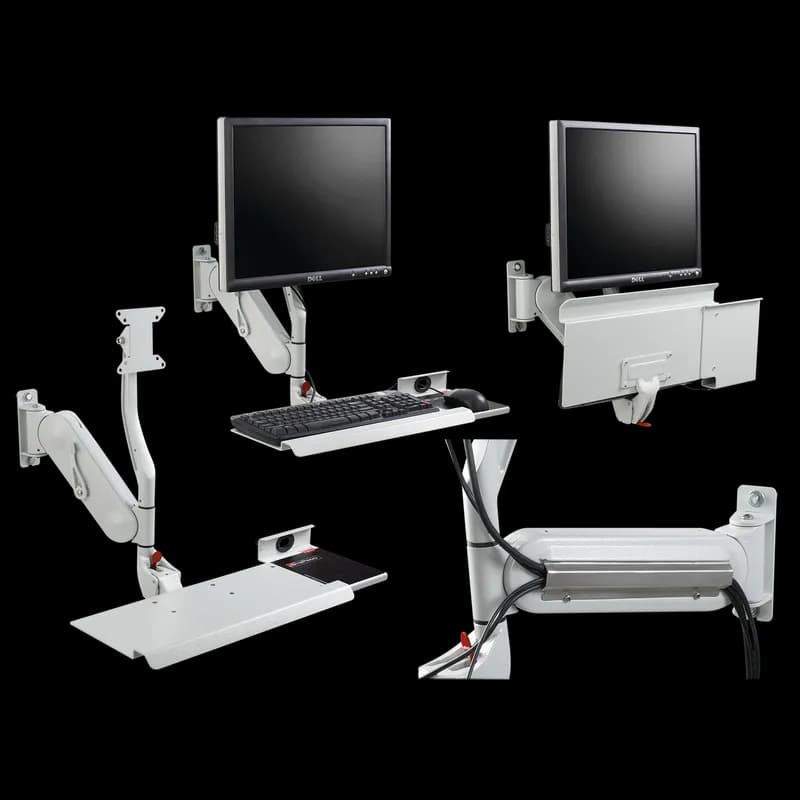 nVent VAMONITOR - Syspend Monitor and Keyboard Arm, 21.22x25x25.63, Lt Gray, Aluminum
