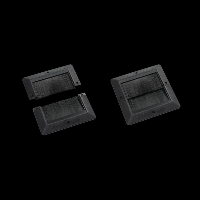 Floor Brush Kit 2-Piece Surface-Mount Retrofit, 6.00x6.00, Black, Plastic