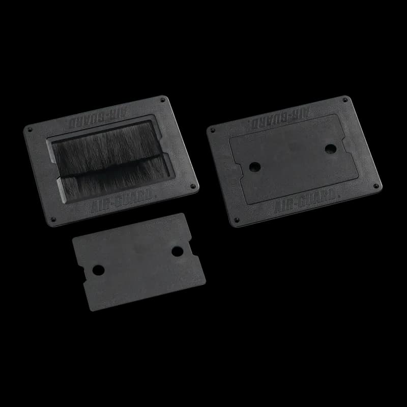 Flush-Mount Floor Brush Kit 1-Piece, 5.00x7.00, Black, ABS
