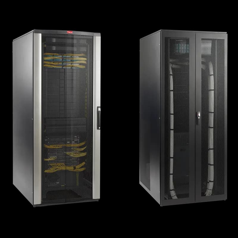 ProLine Network Switch Cabinet with Sides, 2400x800x1200mm, Black, Steel