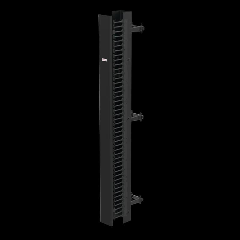 nVent EC6D7 - CableTek-EC Vertical Cable Manager Double, 84.00x6.00x9.00, Black, Steel