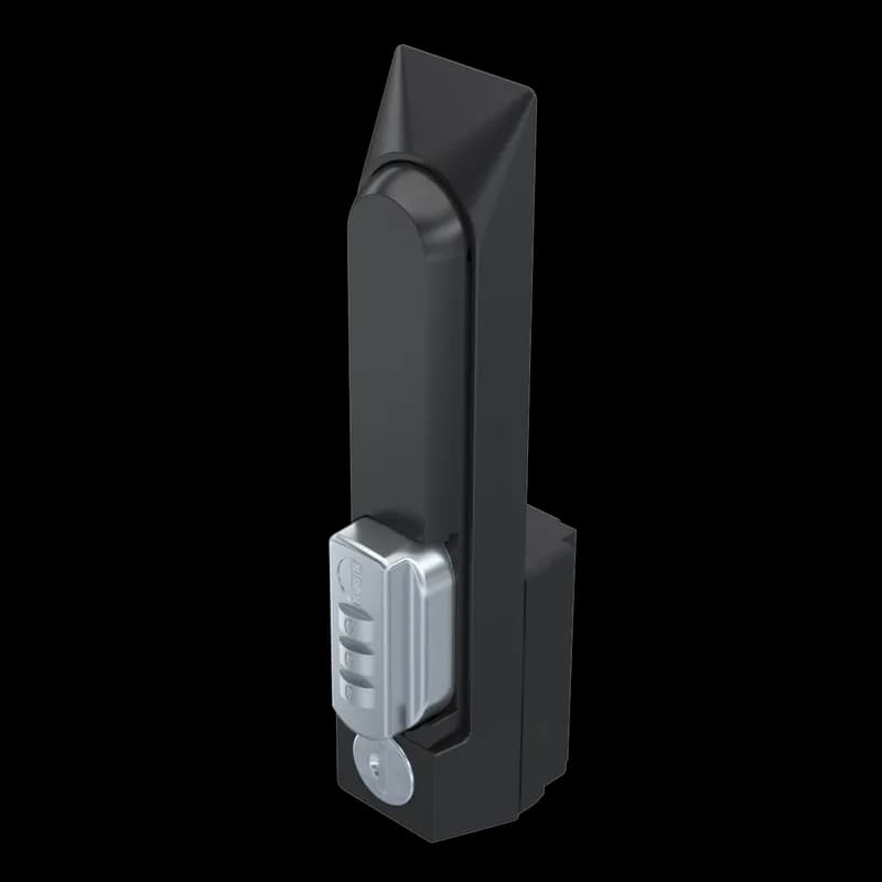 Combination Lock Handle, 7.50x1.38x2.50, Black, Steel