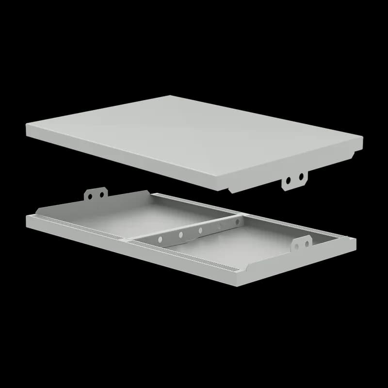 Top Solar Shield for Cabinet, 1.73x30.20x22.36, Lt Gray, Aluminum