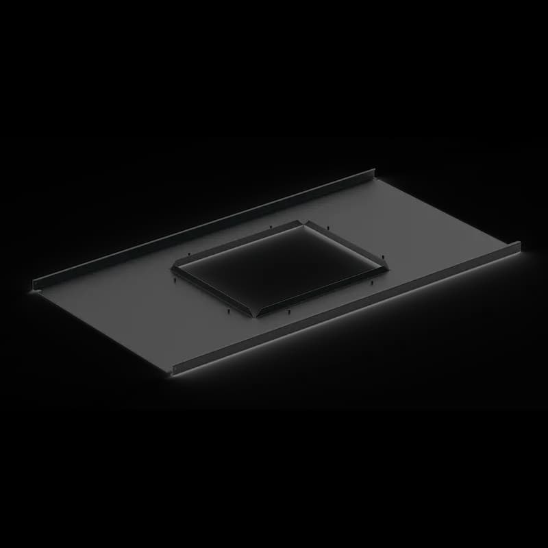 Chimney Ceiling Panel, fits 700x1200, Black, Steel