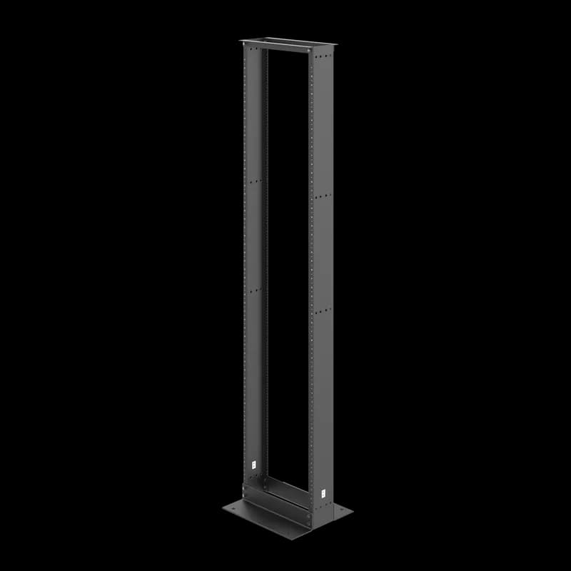 nVent EDR19FM51U6 - Open Frame Rack 2-Post, 96.00x20.28x18.00, Black, Aluminum