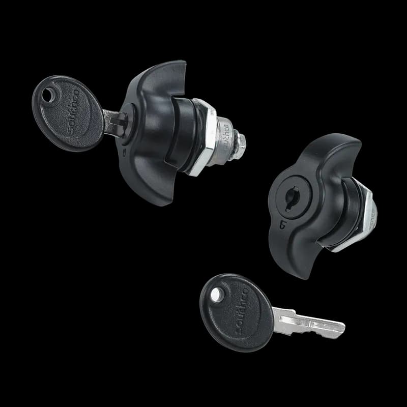 Keylocking Quarter-Turn Wing Knob, Black, Steel