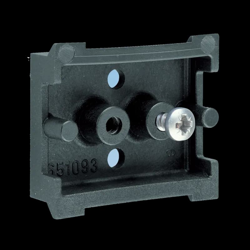 DIN 3 Rail with Self-Adhesive, 1.7x1.5x0.55 inch, Black, Plastic