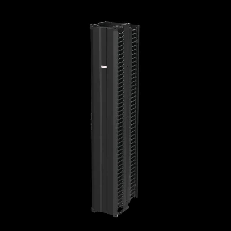 nVent DV12DF7 - CableTek Vertical Cable Manager Double Fingers, 84.00x13.25x21.20, Black, Alum