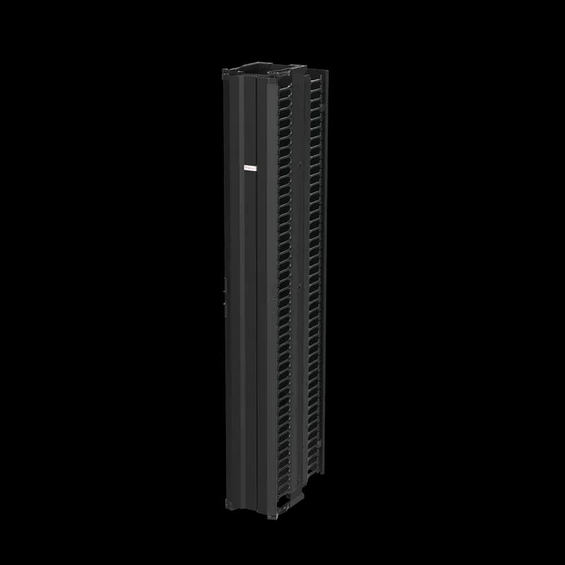 nVent DV10DF7 - CableTek Vertical Cable Manager Double Fingers, 84.00x11.25x21.20, Black, Alum