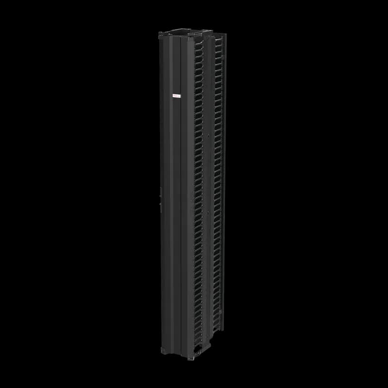 nVent DV10DF8 - CableTek Vertical Cable Manager Double Fingers, 96.00x11.25x21.20, Black, Alum
