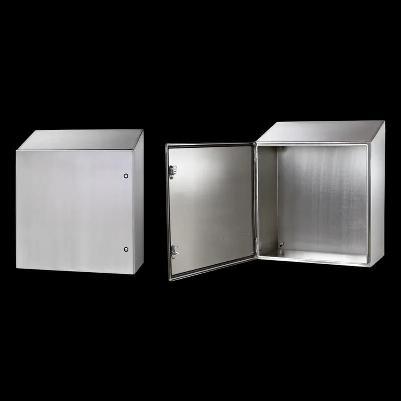 Concept Sloped Top Wallmount 1/4-Turn Latch Type 4X, 20x20x8, Brushed, SS 304