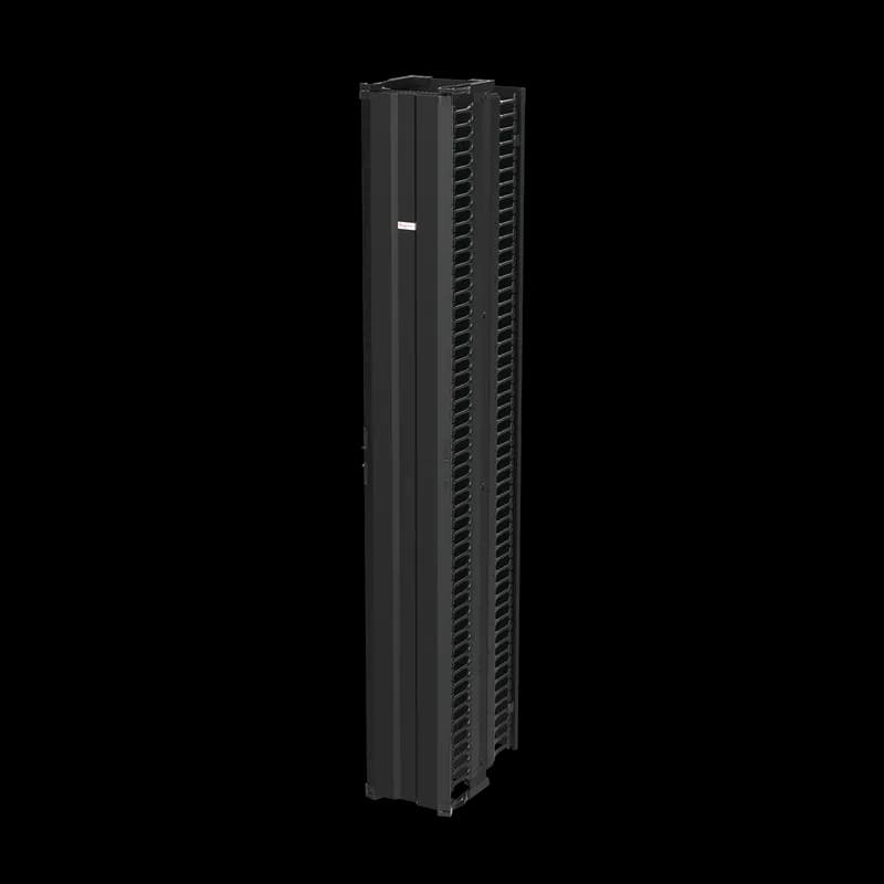 nVent DV12DF8 - CableTek Vertical Cable Manager Double Fingers, 96.00x13.25x21.20, Black, Alum