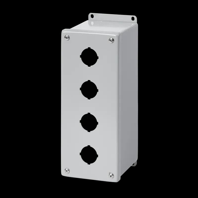 nVent E2PBXM4 - Extra-Deep Pushbutton Enclosure Type 4, 2PBx22.5mm 6x4x4.75in, Gray, Steel