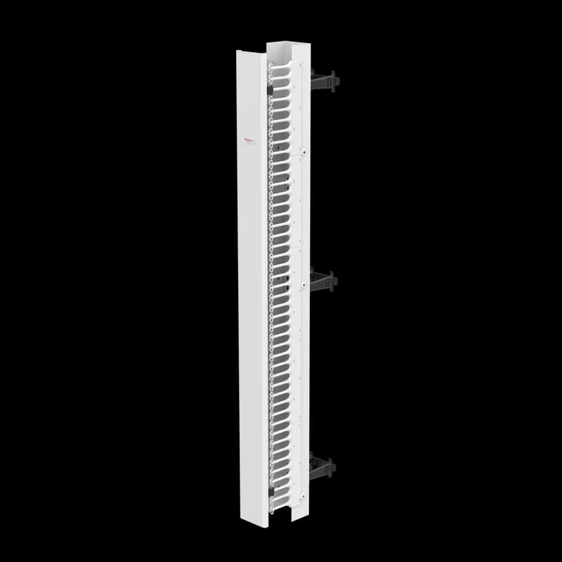 CableTek-EC Vertical Cable Manager Double, 84.00x6.00x9.00, White, Steel