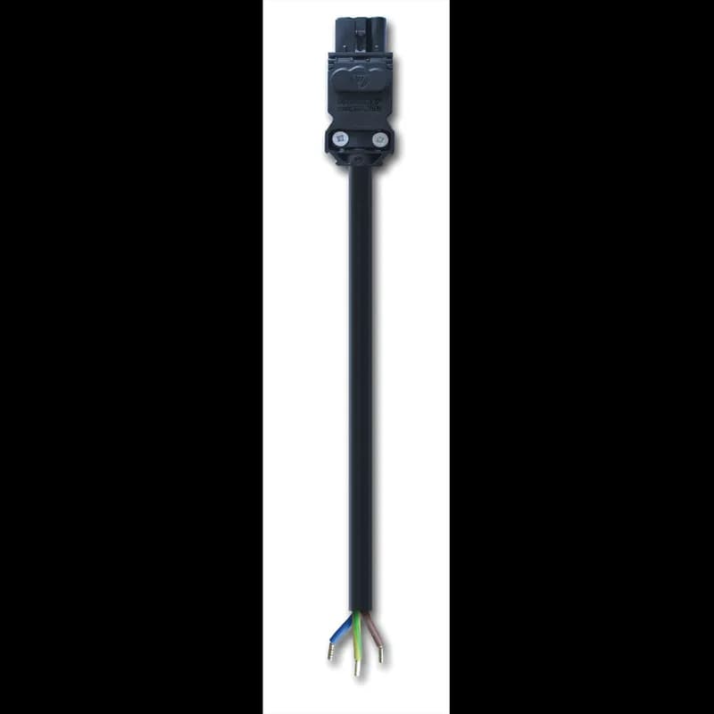 Cable Infeed for EL LED Enclosure Lights, 6.56 Ft., 100-240 VAC, 3-Pole, Black