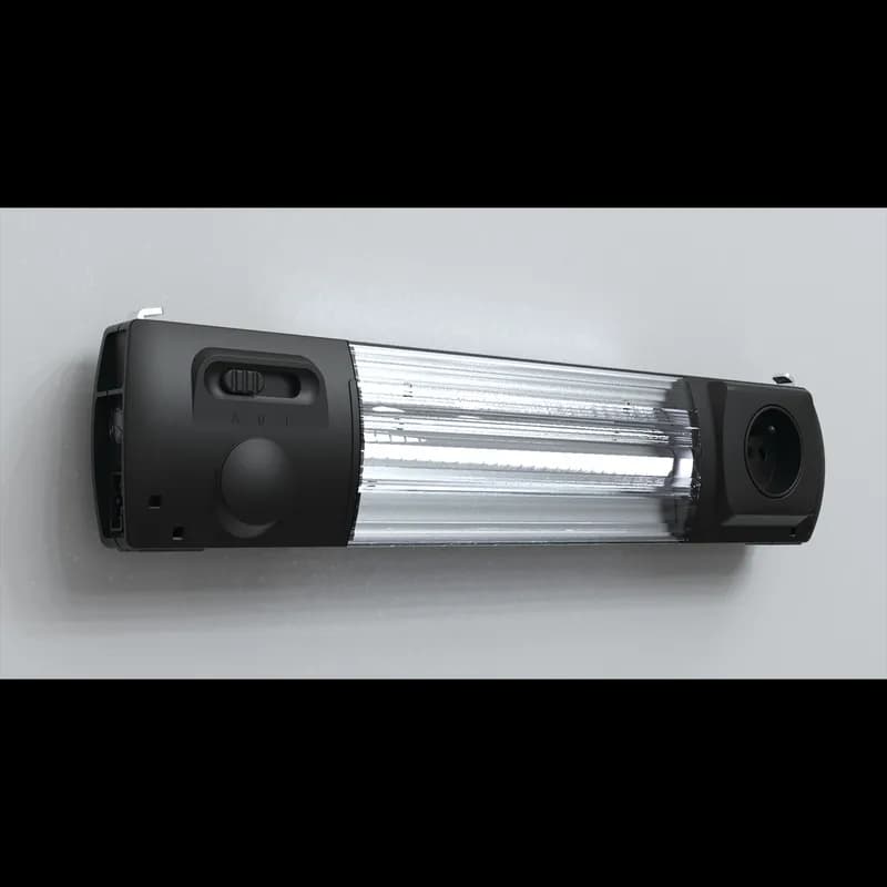 EL LED Enclosure Light, TPS + Socket B, 900lm 100-240V, 76x364x48mm, Black