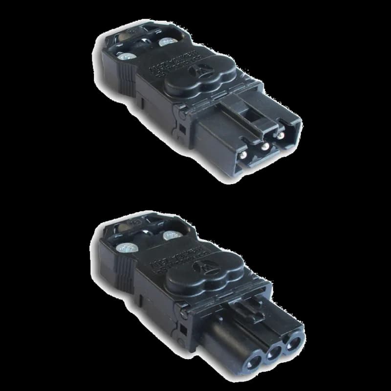 Connectors for EL LED Enclosure Lights, AC, 250A, 16V, Black