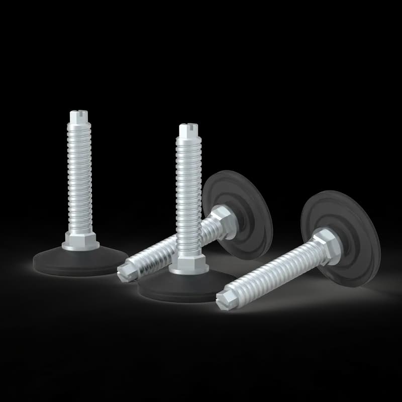 Leveling Feet, LF, 67x48x48mm, Mild Steel/Plastic