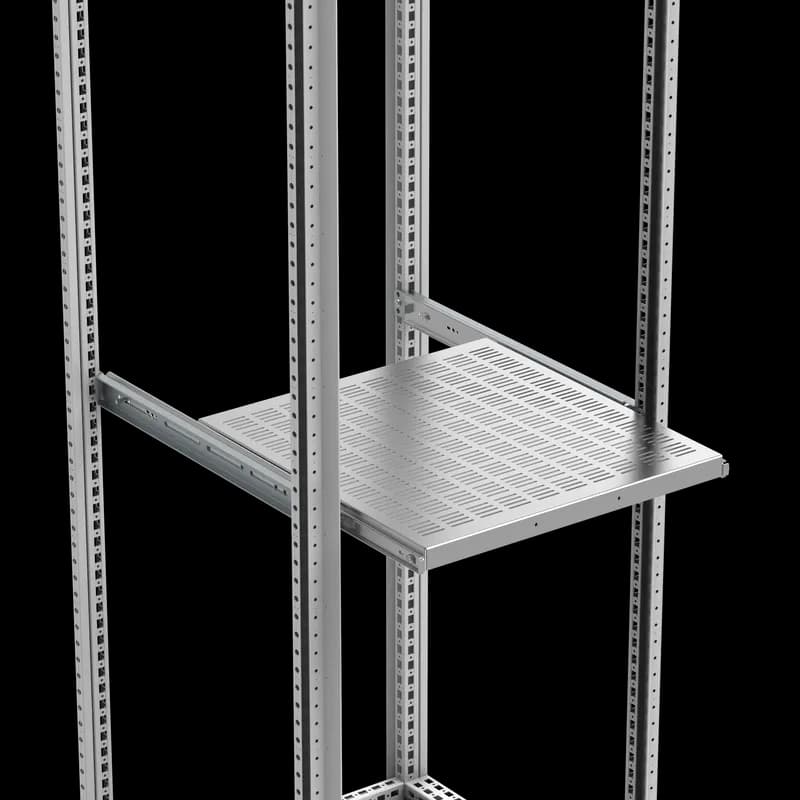 Telescopic Ventilated Shelf, SHT, 46x502x700mm, Zinc Plated, Mild Steel