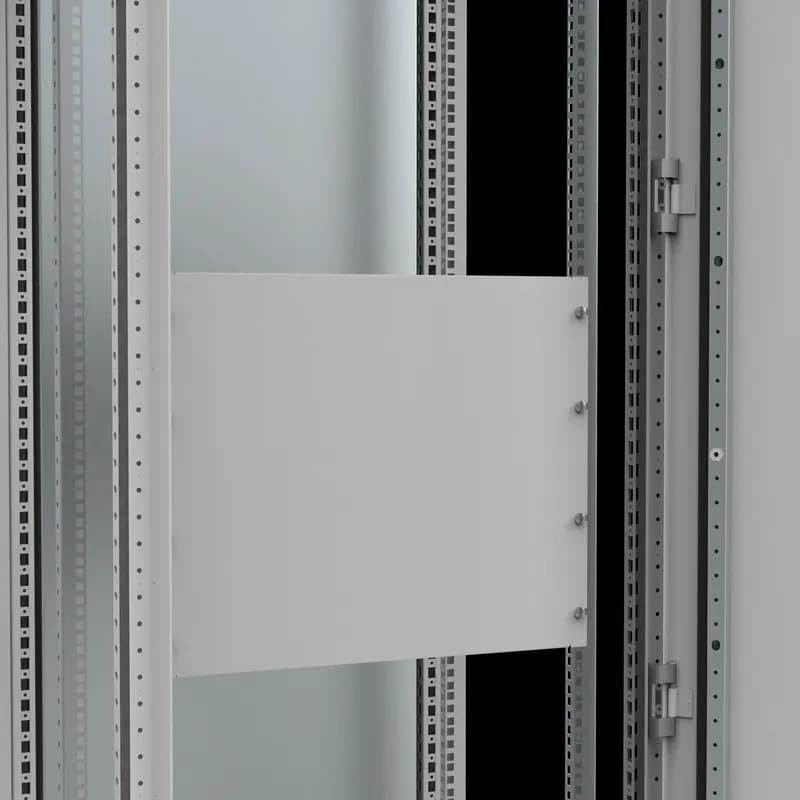 nVent PAC01 - Painted Steel Front Panel, PAC, 45x470x12mm, Light Gray, Mild Steel