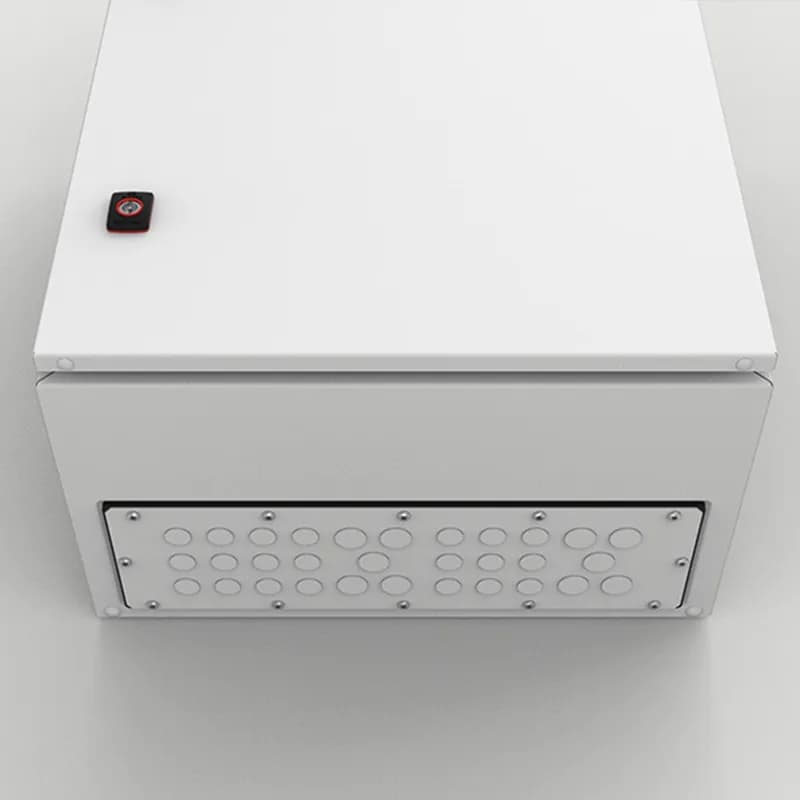nVent AFK22R5 - Gland plate with knockouts, 342x128x3mm, Light Gray, Mild Steel, M16,32,25