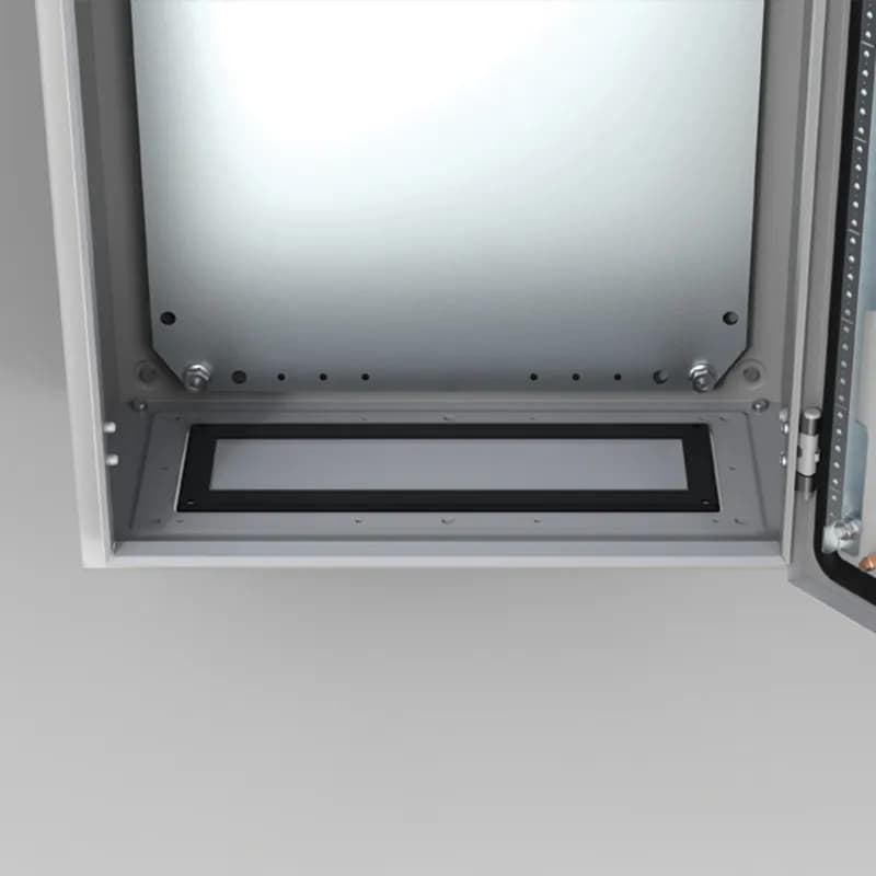 nVent AFV01R5 - Ventilated gland plate with Filter, AFV, 128x242x12mm, Light Gray, Mild Steel