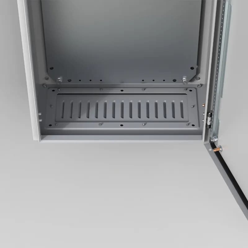 nVent AFR02R5 - Ventilated gland plate No Filter, AFR, 128x342x8mm, Light Gray, Mild Steel