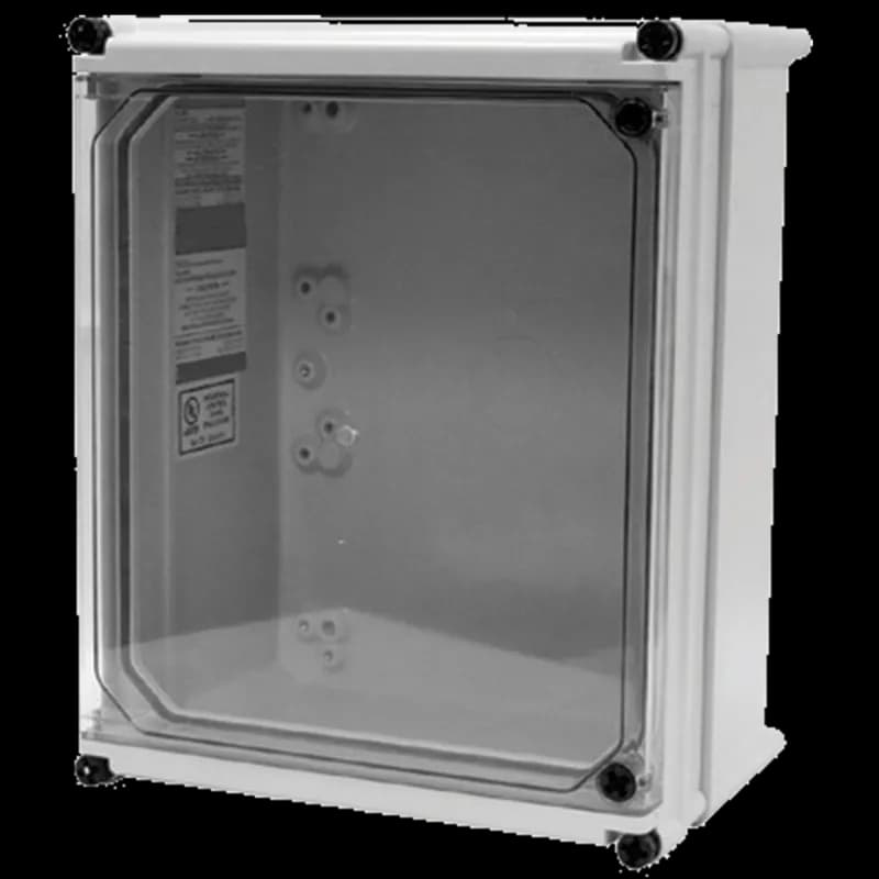 APO Flat Transparent Screw Cover with Extension Type 4X, 7.32x5.94x8.26, Lt Gray, Fiberglass, E2CT