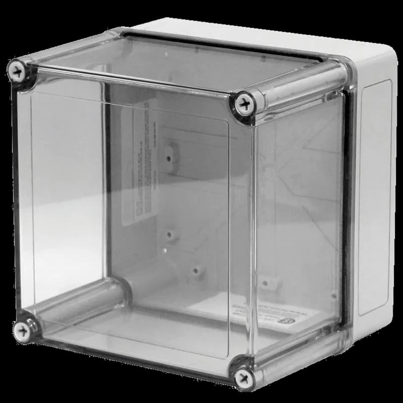 VM Flat Transparent Screw Cover Type 4X, 7.00x7.00x5.02, Lt Gray, Polyester, CT