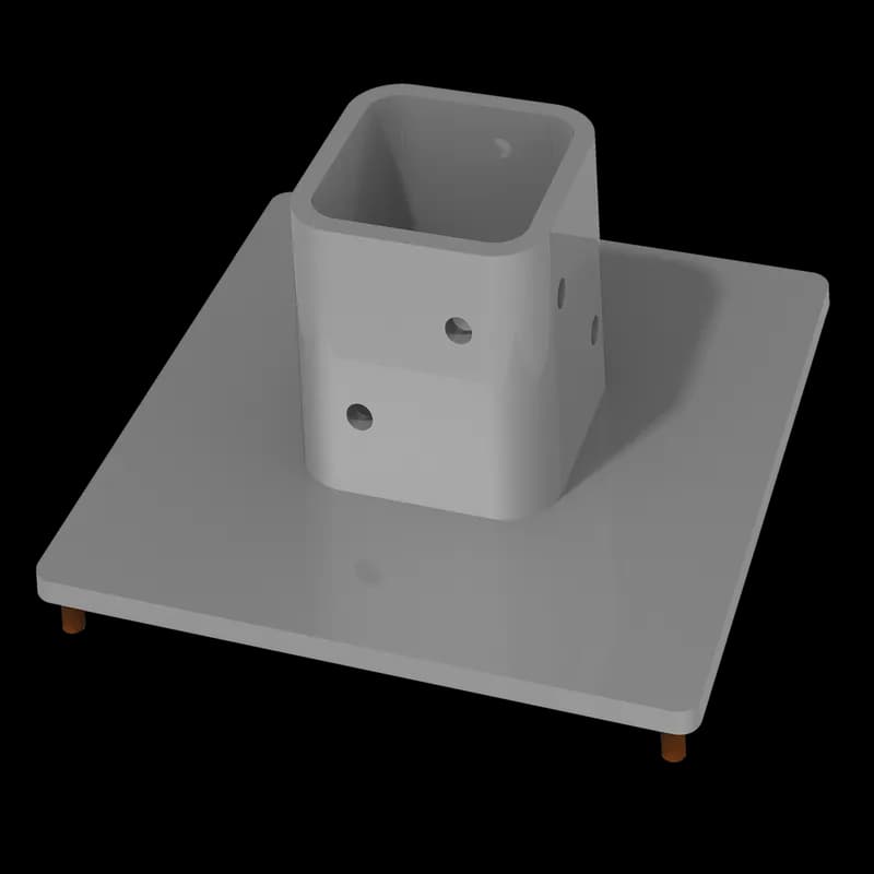 Compact Series 4 Adapter Plate, 242x242x124, Light Gray, Aluminum