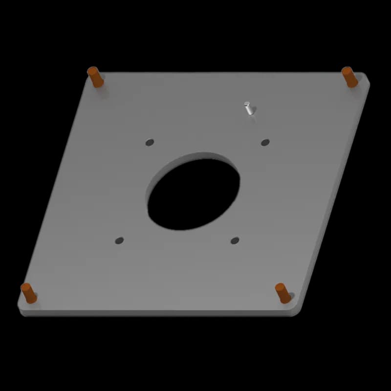 Syspend 180/281-MAX Flex Base Adapter Plate, 242x242x24, Light Gray, Aluminum