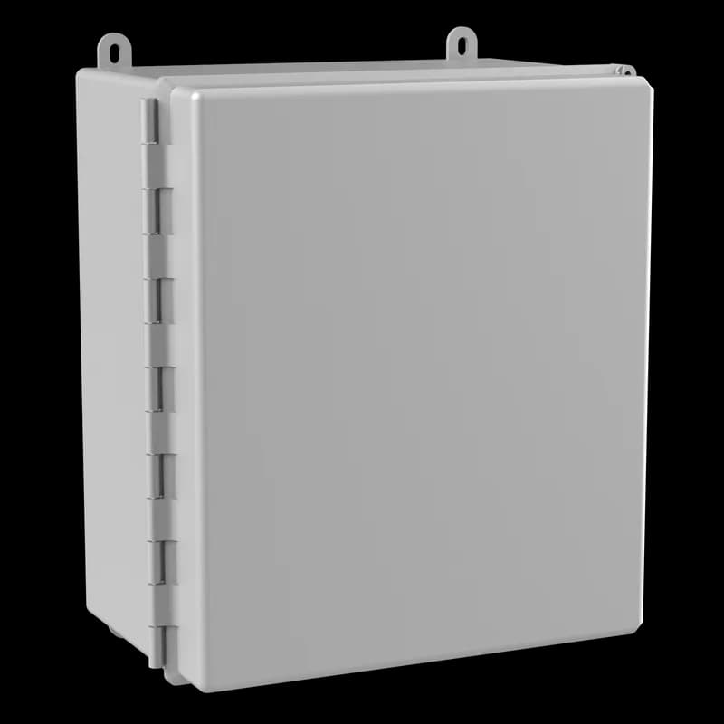 Continuous Hinge Screw-Cover Enclosure 4X, 14x12x8, Light Gray, Fiberglass