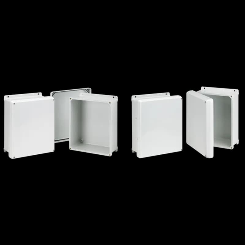 Flat Cover Hinged with Screws Type 4X, 9.71x7.21x4.30, Light Gray, Fiberglass