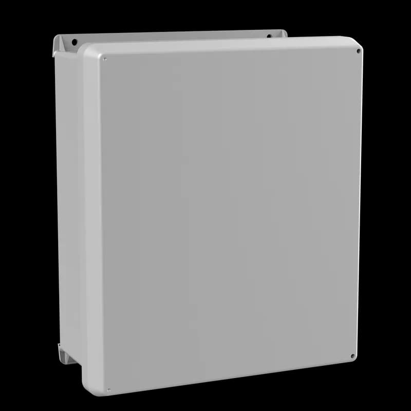 Flat Cover with Latches Type 4X, 13.81x11.81x5.99, Lt Gray, Fiberglass