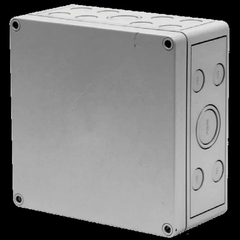 nVent MB141004PCK - MultiBox Opaque Scr Cvr with Knockouts Type 4X, 14.21x10.00x4.37, Lt Gray, Polycarbonate, PCK