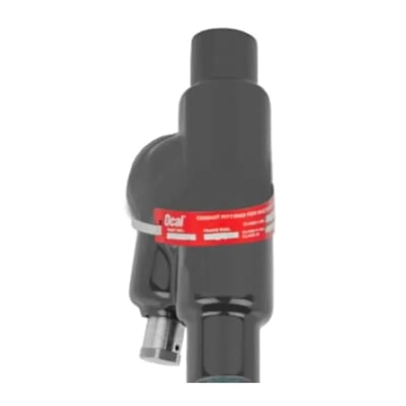 PVC Double Coated Conduit Sealing Fitting with Drain, EYD Series, Male and Female Hub, Pipe Size 1/2 Inch/16 Metric, Turning Radius 1.75 Inch/44.45 Millimeters, Iron, Dark Gray