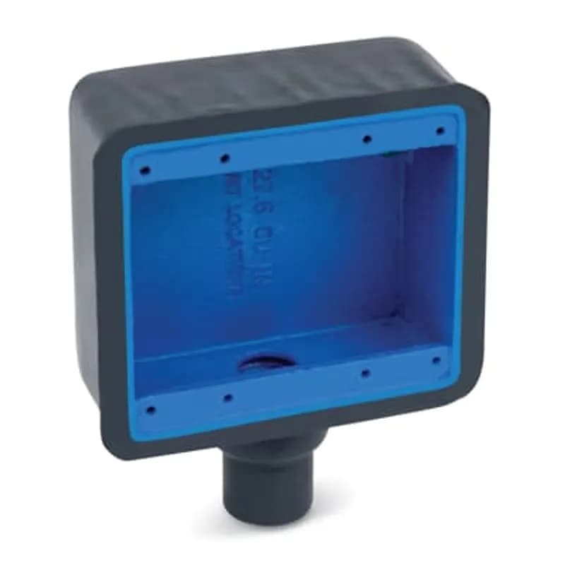 PVC Double-Coated Multi Gang Device Box, Shallow Style, Double Gang, One Hub, Hub Size 3/4 Inch/21 Metric, Aluminum, Gray