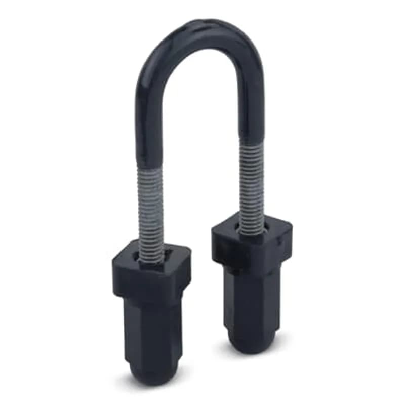 PVC Coated U-Bolt, Pipe Size 1-1/4 Inch/35 Metric, A Dimension 2.19 Inch/55.56 Millimeters, Gray