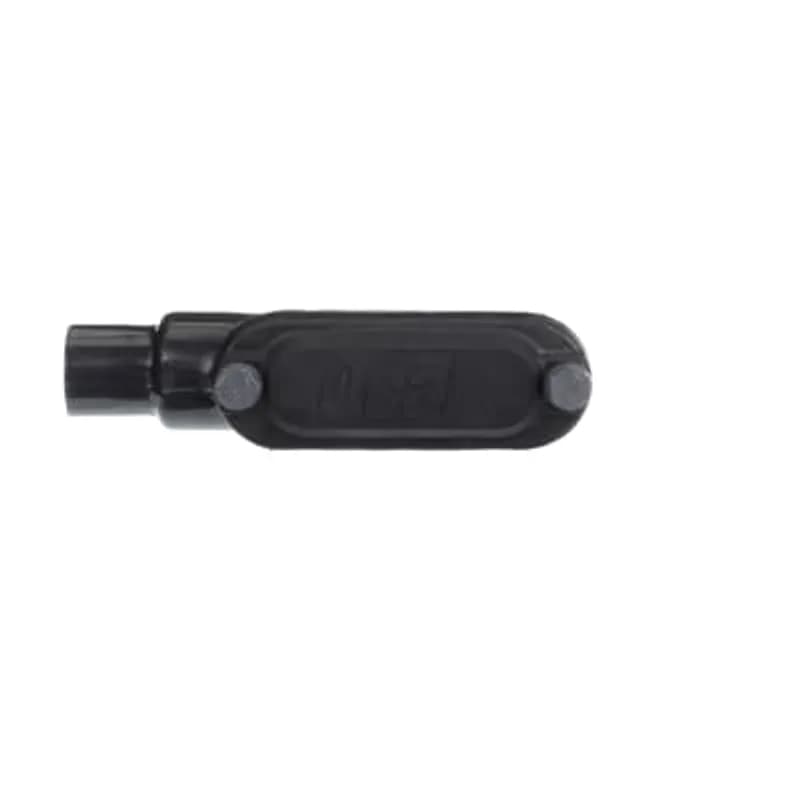 PVC Coated Conduit Body, LB Shape, Form 8 UL-4X, Size 1 Inch/27 Metric, Iron, Dark Gray