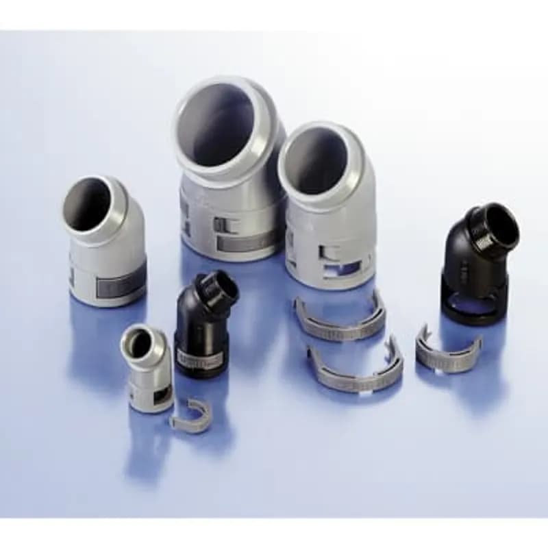 VA Connector 45 Degree Elbow, PG Thread, for IP66 Conduit - Thread PG 16, Fits to Conduit Size NW/Metric 17/20, Color Gray